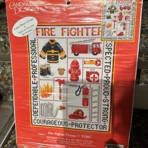 Firefighter Cross Stitch Kit